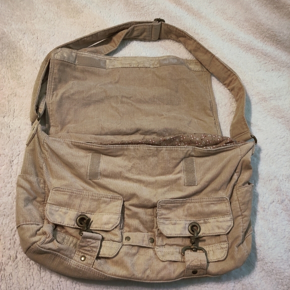 Old Navy Tan Messenger Bag Corduroy - Picture 3 of 8